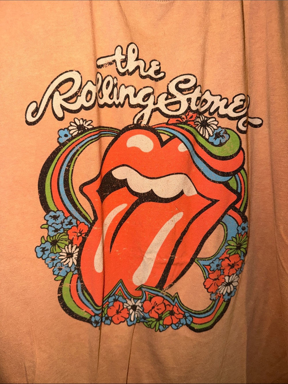 the Rolling Stones Peach Short-Sleeve Graphic Tee with Tongue Logo - Picture 2 of 4